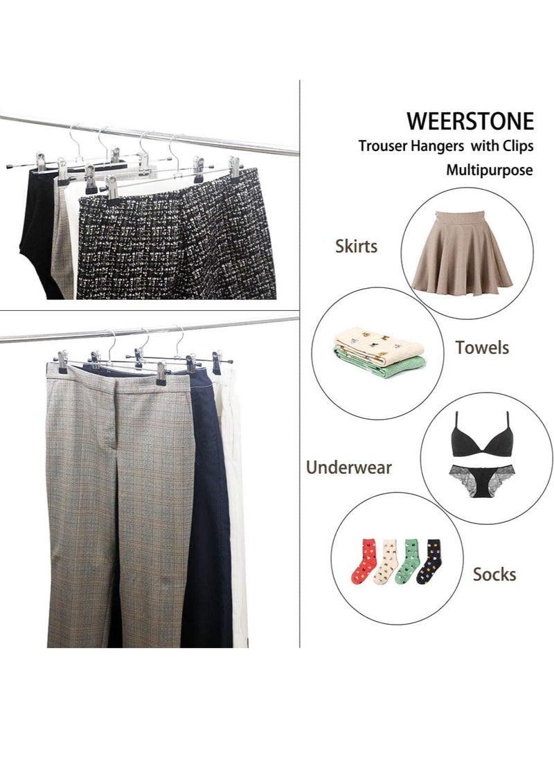 Red Dot Gift 50 Pack Pants Hangers ,12 Inch ( 30cm )Trouser Adjustable Metal Pants and Skirt Hangers with Clips Space Saving Hangers for Jeans.  - Image 5