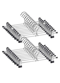 Red Dot Gift 50 Pack Pants Hangers ,12 Inch ( 30cm )Trouser Adjustable Metal Pants and Skirt Hangers with Clips Space Saving Hangers for Jeans.  - Image 1