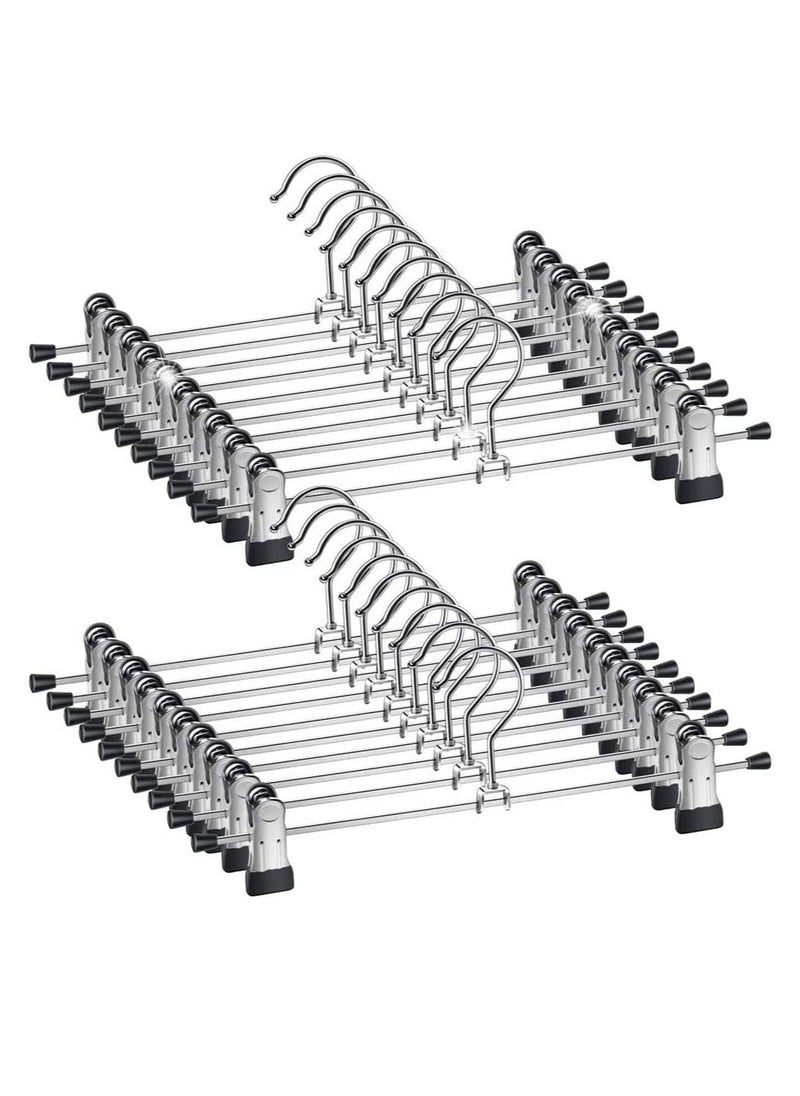 Red Dot Gift 50 Pack Pants Hangers ,12 Inch ( 30cm )Trouser Adjustable Metal Pants and Skirt Hangers with Clips Space Saving Hangers for Jeans.  - Image 1