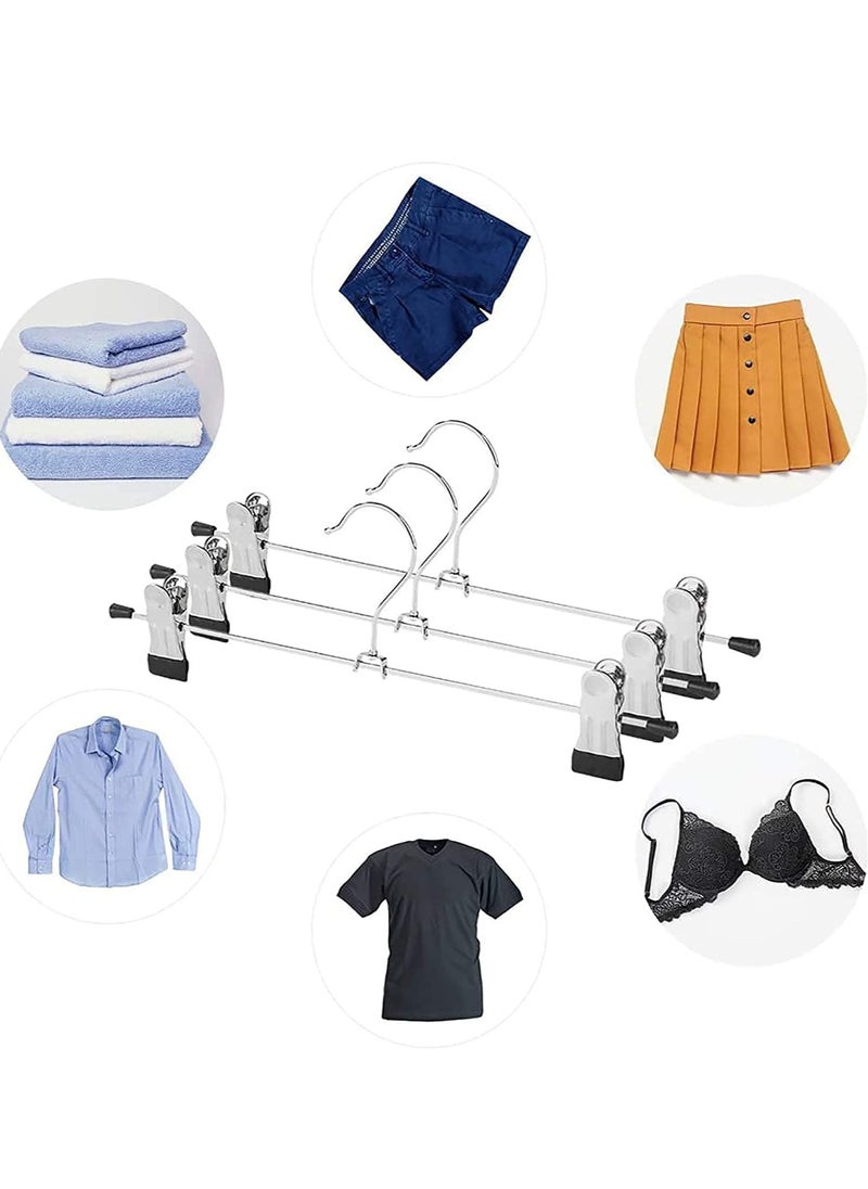 Red Dot Gift 50 Pack Pants Hangers ,12 Inch ( 30cm )Trouser Adjustable Metal Pants and Skirt Hangers with Clips Space Saving Hangers for Jeans.  - Image 3