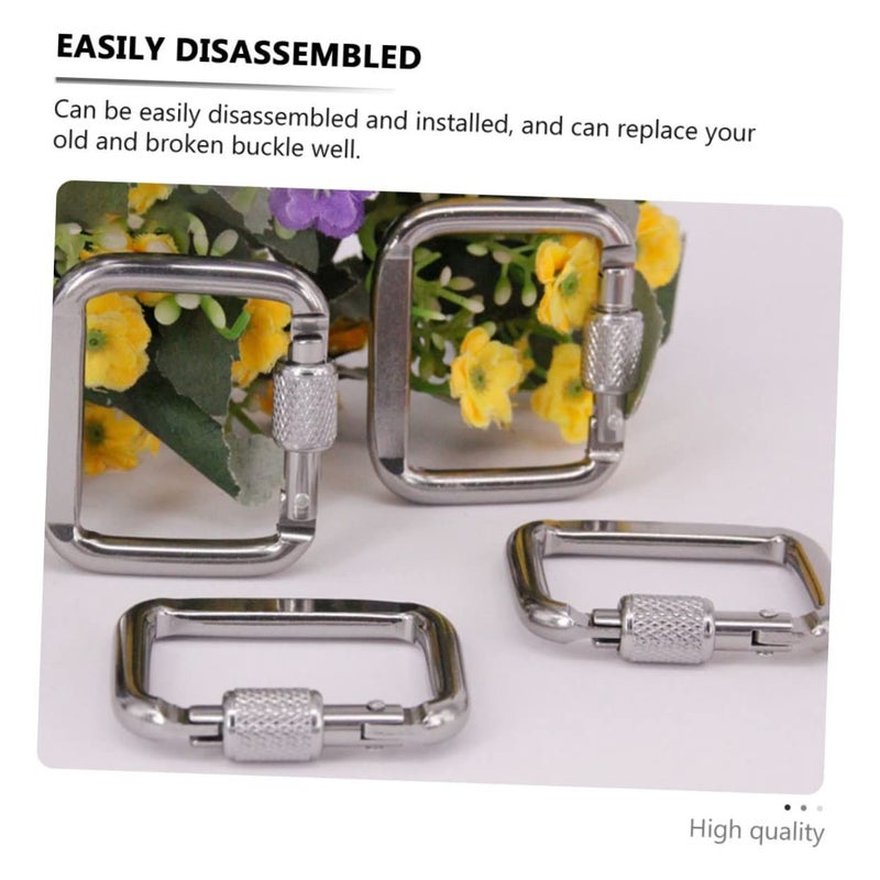 6 Heavy Duty Square Carabiner Keychains for Outdoor Camping Climbing with Bottle Opener - Image 5