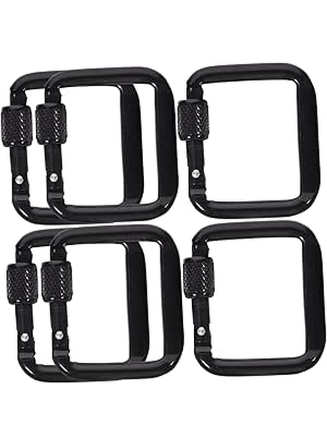 6 Heavy Duty Square Carabiner Keychains for Outdoor Camping Climbing with Bottle Opener - Image 1