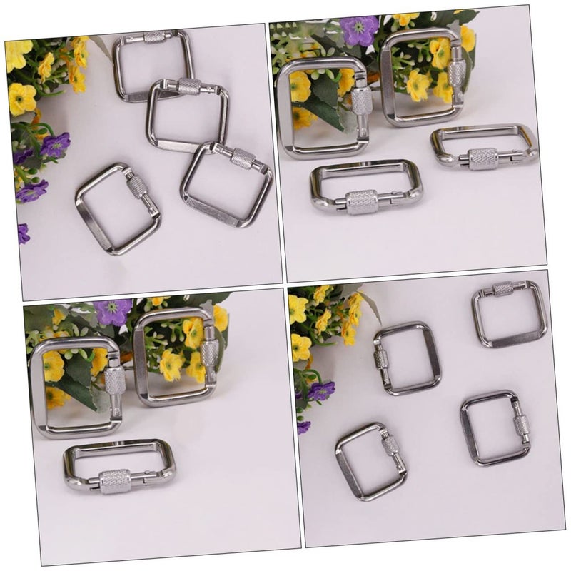 6 Heavy Duty Square Carabiner Keychains for Outdoor Camping Climbing with Bottle Opener - Image 4
