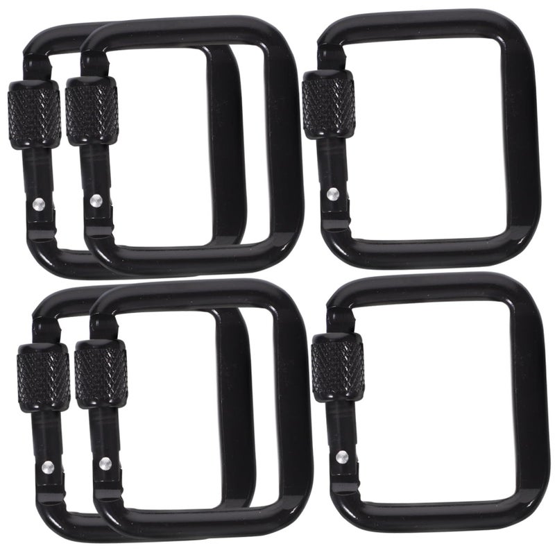 6 Heavy Duty Square Carabiner Keychains for Outdoor Camping Climbing with Bottle Opener - Image 2