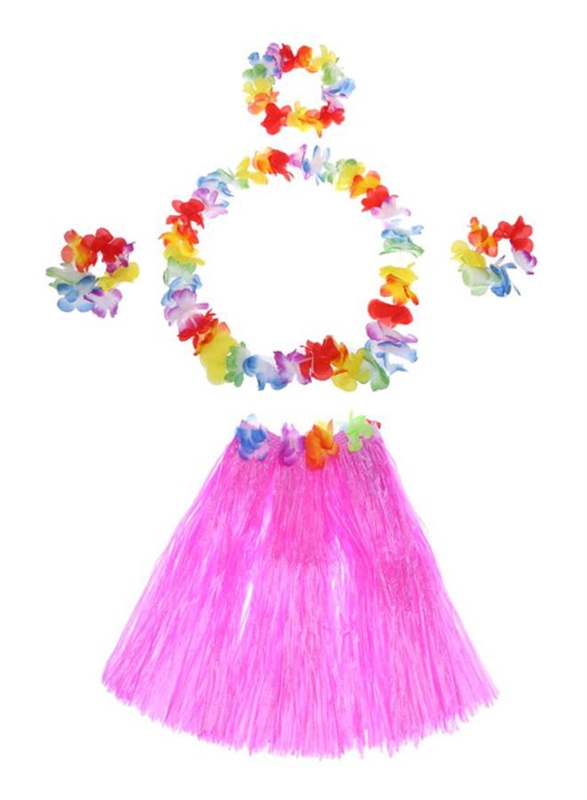 NIBEMINENT 5-Piece Hawaiian Hawaii Hula Costume Set - Image 1