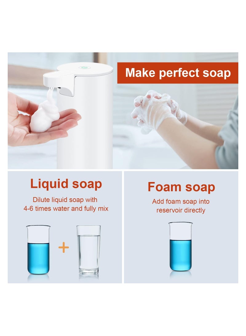 SYOSI Hand Soap Dispenser Automatic Foaming Soap Dispenser Rechargeable Touchless Soap Dispenser Stainless Steel Foam Soap Dispenser for Bathroom Hand Soap Pump for Kitchen Xmas Gift 9oz White - Image 5