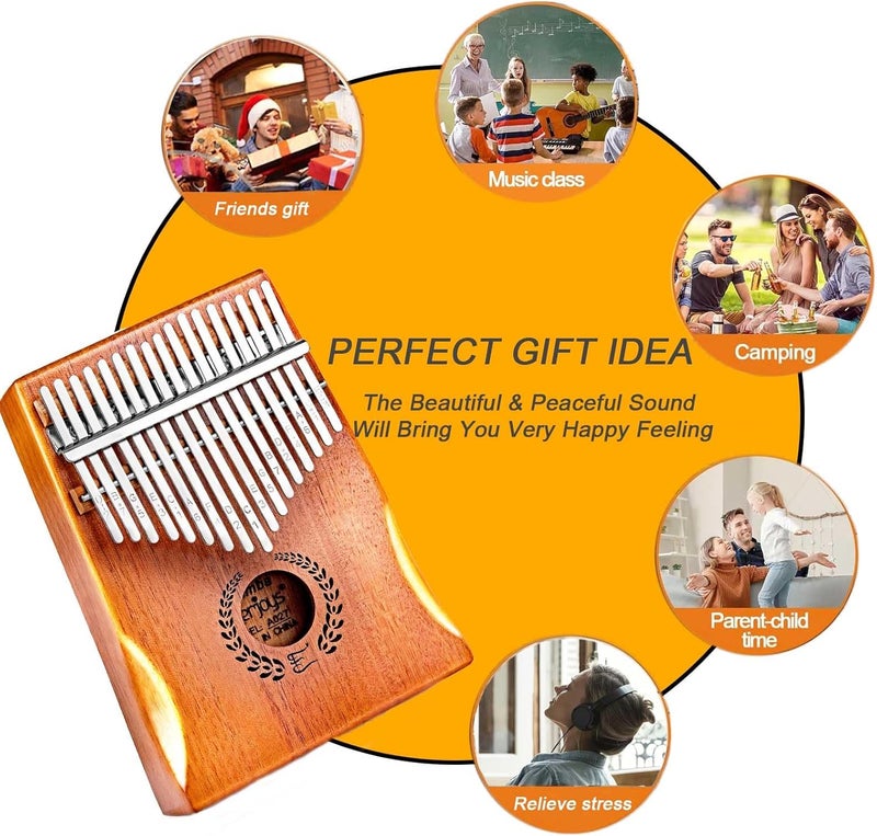 Everjoys Kalimba Thumb Piano 17 Keys, Professional Musical Instrument Finger Piano Marimbas with Portable Soft Cloth Bag, Fast to Learn Songbook, Tuning Hammer, All in One Kit - Image 3