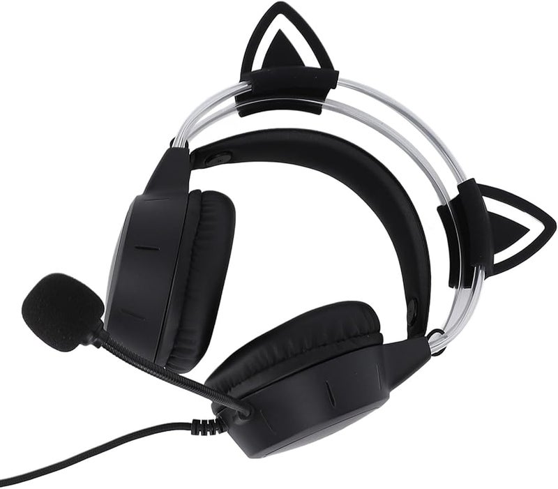 Detachable Cat Ear RGB Gaming Headset with Microphone Noise Cancelling for PC PS4 Switch - Image 3