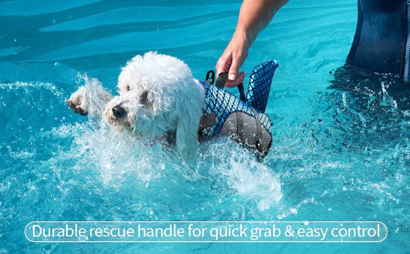 Olpad Life Jacket for Dogs, Dog Life Jacket, Adjustable Safety Jacket for Dog Flotation, Shark Safety Vest, Lifesaver Swimming Training, Summer Swimwear for Dogs [Blue -S] - Image 4