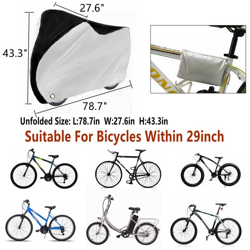 YOTOM Bike Covers, Outdoor Waterproof Bicycle Covers with Lock Hole for Mountain Road Electric Bikes - Image 5