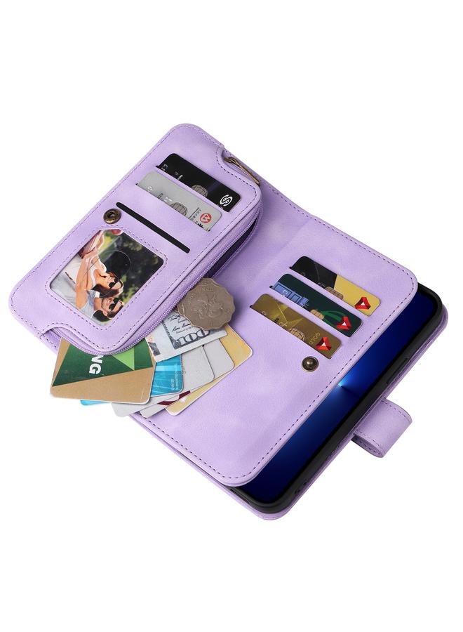 S-TOP Case For iPhone 13 Multifunctional Card Slot Zipper Wallet Flip Leather Phone Case - Image 4