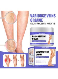 West&Month Varicose Veins Cream to Relieve Phlebitis Angiitis, Varicose and Spider Veins Massage Cream, Relieves Leg Swelling Pain and Fatigue, Improve Leg Appearance 30g  - Image 1