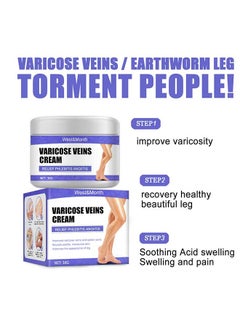 West&Month Varicose Veins Cream to Relieve Phlebitis Angiitis, Varicose and Spider Veins Massage Cream, Relieves Leg Swelling Pain and Fatigue, Improve Leg Appearance 30g  - Image 2