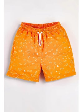 Gold Class Kidswear Holiday Concept Printed Drawstring Lined Boys Swim Shorts  - Image 1