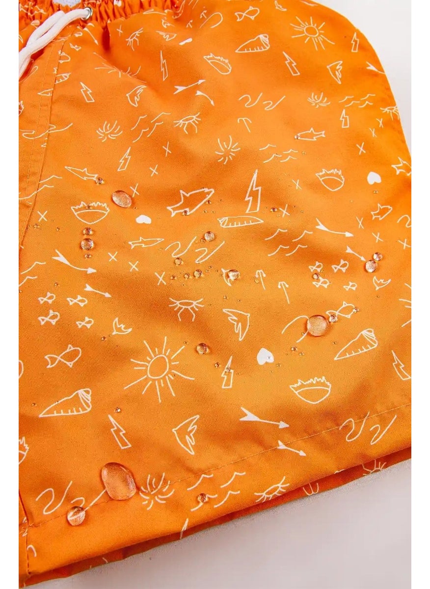 Gold Class Kidswear Holiday Concept Printed Drawstring Lined Boys Swim Shorts  - Image 5