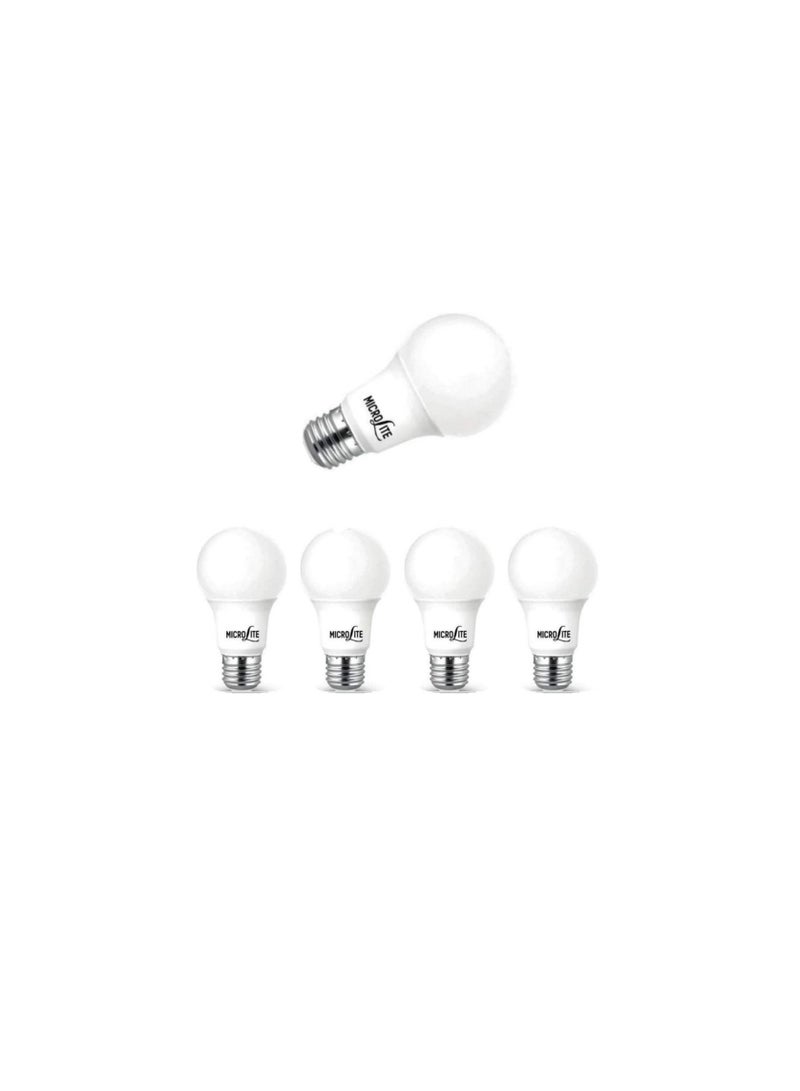 Microlite Energy Saving LED Bulb 12W, E27 Base, 90-100 Lumen/per Watts, Soft Light with Zero UV/Mercury/Lead Daylight (6500K), 12W - E27 Base Suitable for Home Office - Pack of 5 - Image 1