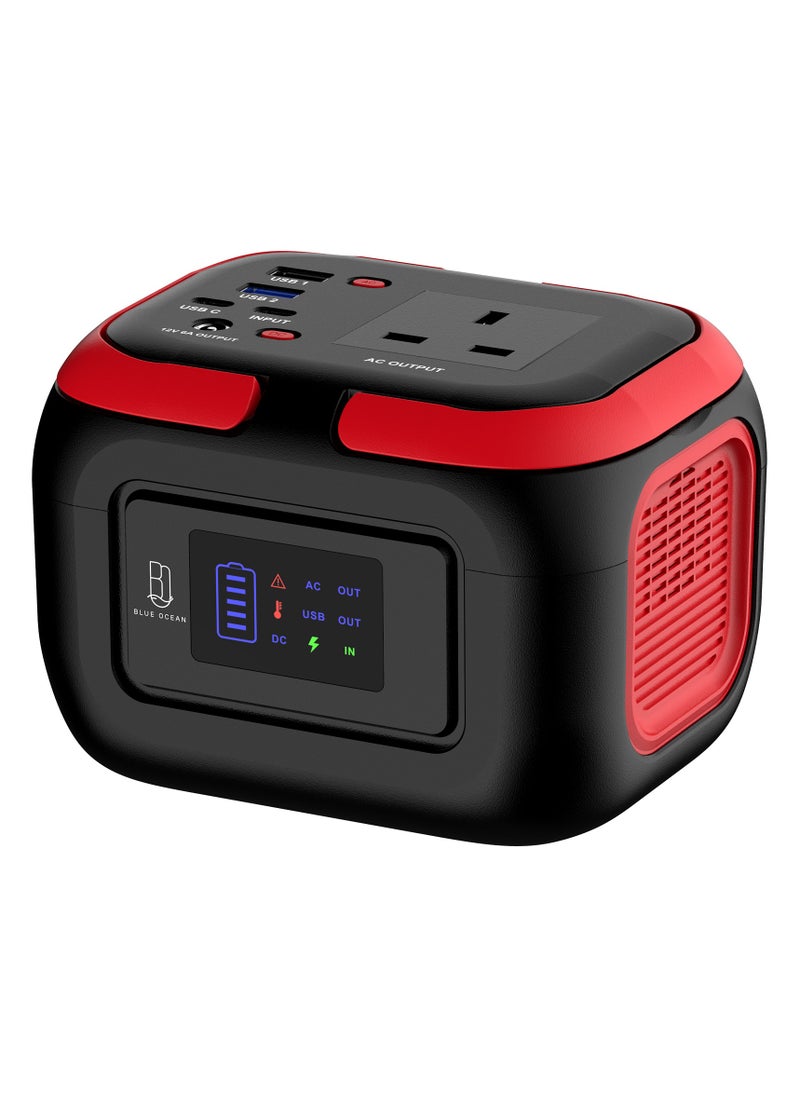 BLUE OCEAN Portable Power Station 120W Portable Generator, 220V Portable Power Pack with AC Outlet External Lithium Battery Pack with USB C Input for Camping Home Use VanLife Adventures  - Image 1