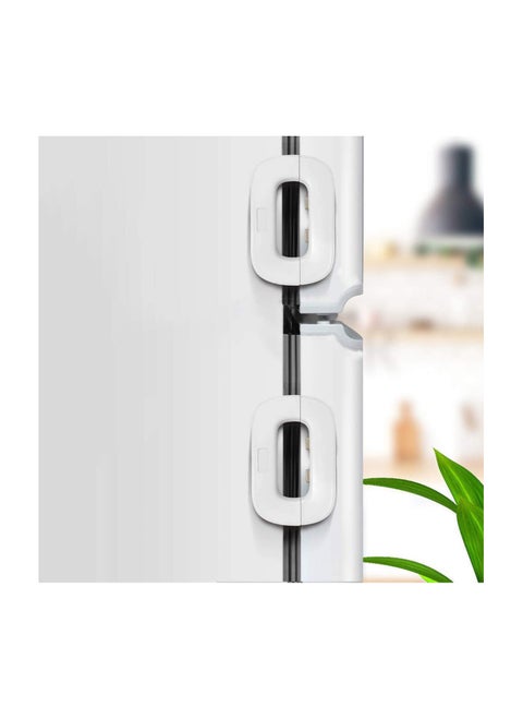 Upgrade Home Refrigerator Fridge Freezer Door Lock, Latch Catch Toddler Kids Child Baby Safety Lock Easy to Install and Use 3m Vhb Adhesive No Tools Need or Drill for Most Fridges(White, 2 Pack)