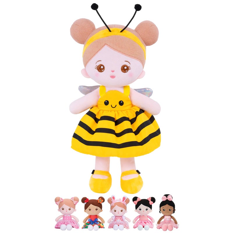 OUOZZZ 12.6" Soft Baby Doll - Toys for 1 Year Old Girl Ideal Birthday Baby Girl Gift, Snuggle Buddy for Infants Yellow Bee Dress - Image 1