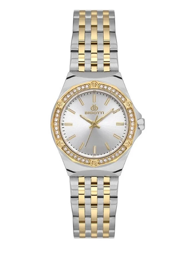 BIGOTTI Bigotti - Raffinato Women Watch | Stainless Steel Band & Brass Case | Analog | Round Dial | Mineral Glass | Japanese Quartz | Water Resistant 30 Meters