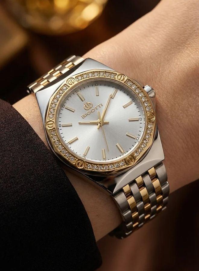 Bigotti - Raffinato Women Watch | Stainless Steel Band & Brass Case | Analog | Round Dial | Mineral Glass | Japanese Quartz | Water Resistant 30 Meters - Image 2