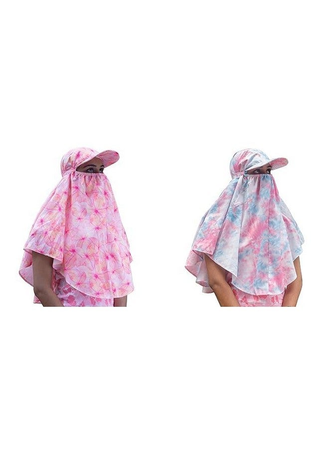 women scarf,Printed Scarf Cum Mask With Face Cover Sun Protection Free Size For Women's And Girl's. (pink4) - Image 1