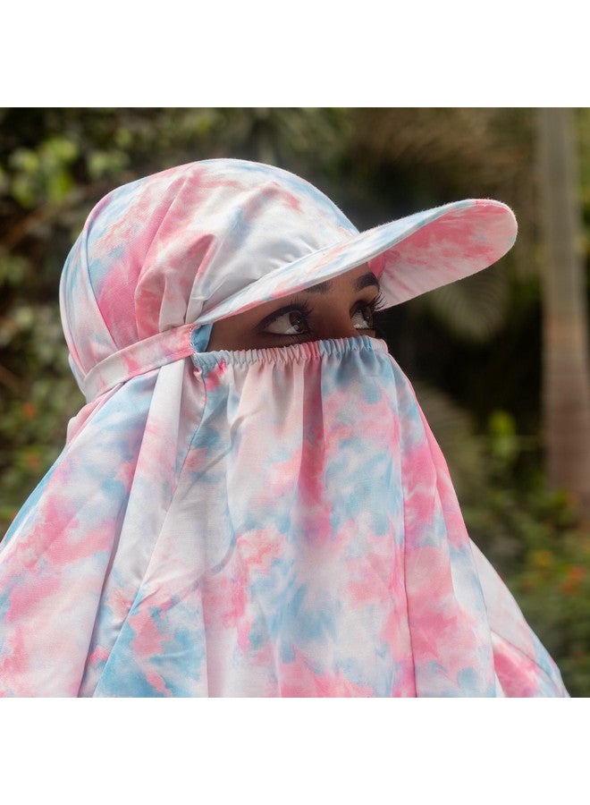 women scarf,Printed Scarf Cum Mask With Face Cover Sun Protection Free Size For Women's And Girl's. (pink4) - Image 2