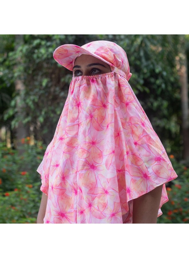 women scarf,Printed Scarf Cum Mask With Face Cover Sun Protection Free Size For Women's And Girl's. (pink4) - Image 4