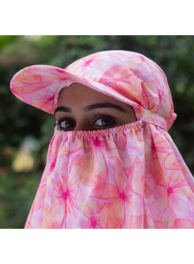 women scarf,Printed Scarf Cum Mask With Face Cover Sun Protection Free Size For Women's And Girl's. (pink4) - Image 5