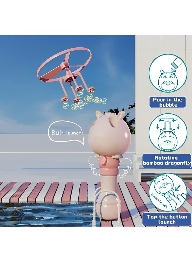 REOCLE Kids Bubble Machine Flying Bubble Machine with Cute Cartoon Shape Portable Bubble Toys for Indoor Outdoor Birthday Party for Kids Toddlers - Image 4