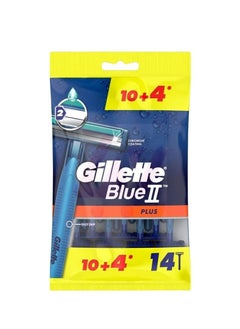 Gillette Gillette Blue2 Plus Razor Case 10 Pieces + 4 Free 