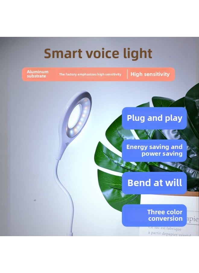 Generic - Explosions Voice Voice Control Night Light Smart USB Plug-in Voice Light Three-speed Adjustment Mini LED Small Desk Lamp Wholesale-Specifications:18 Lamp Beads - Image 1