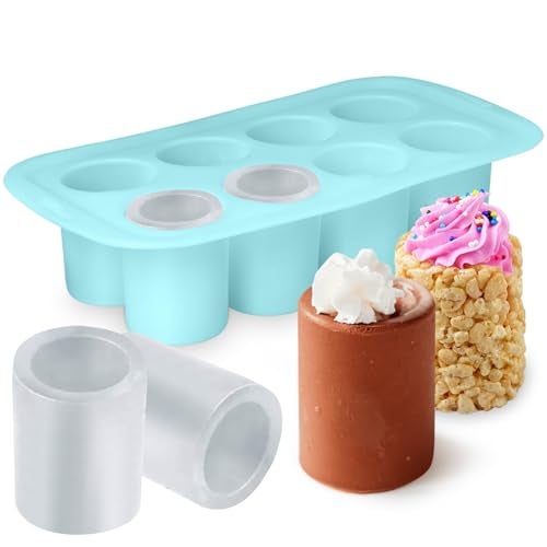 Silicone Shot Glass Mold 8Cavity  Edible Candy Shot Mold for Chocolate Ice Jelly Gummy Juice Shots  Reusable Nonstick Silicone Molds for Baking Parties Gifts Holidays Bars