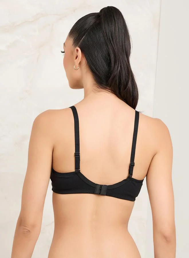 Styli Pack of 2- Non Wired Non Padded Cotton Full Cup Bra