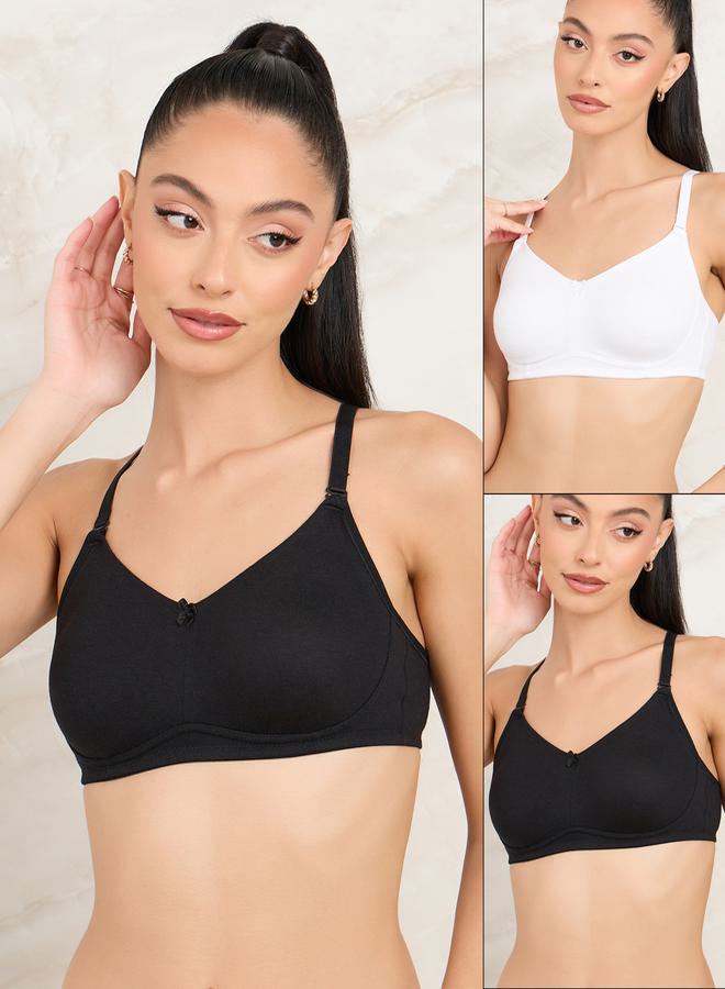 Styli Pack of 2- Non Wired Non Padded Cotton Full Cup Bra  - Image 1