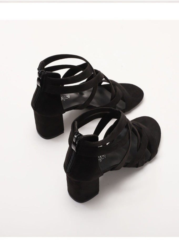 SIKETU New Versatile Fairy Style Thick Bottom Thick Heel Roman Sandals  - Image 2