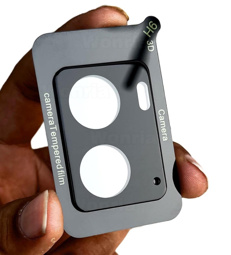 WonReza ® حزمة 1 - واقي زجاج الكاميرا الخلفية لهاتف Realme P3 5G [3D بريميوم] واقي عدسة الكاميرا (أسود) - Image 3