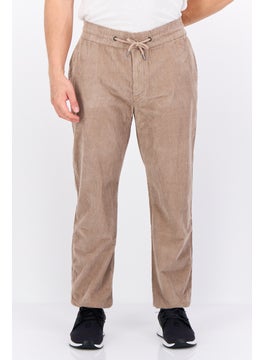 Jules Men Regular Fit Textured Corduroy Pants, Sand Brown  - Image 1