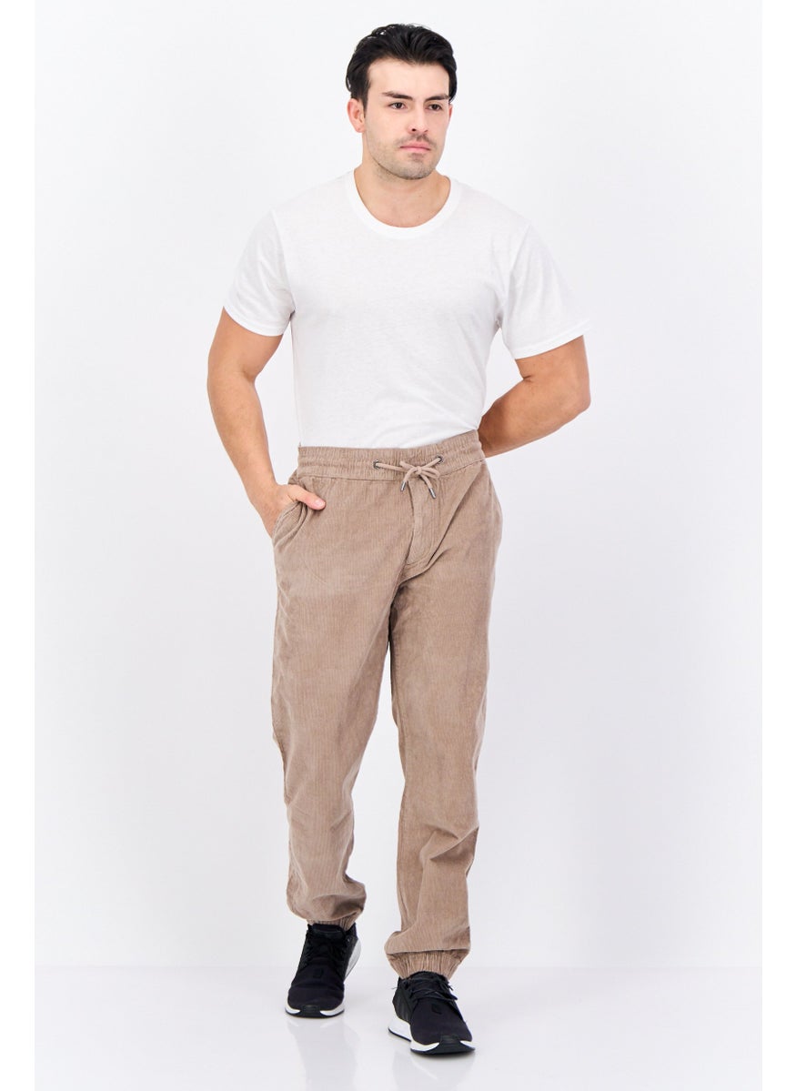 Jules Men Regular Fit Textured Corduroy Pants, Sand Brown  - Image 4
