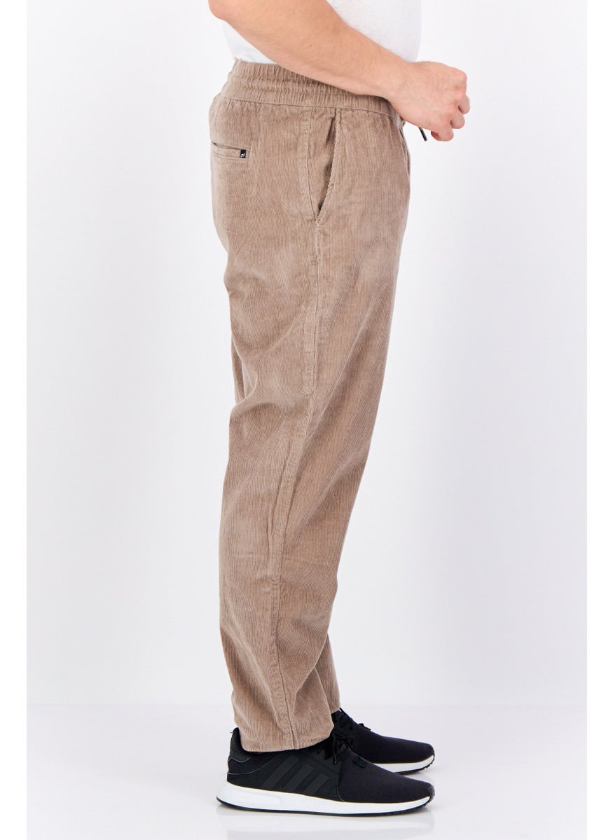 Jules Men Regular Fit Textured Corduroy Pants, Sand Brown  - Image 2