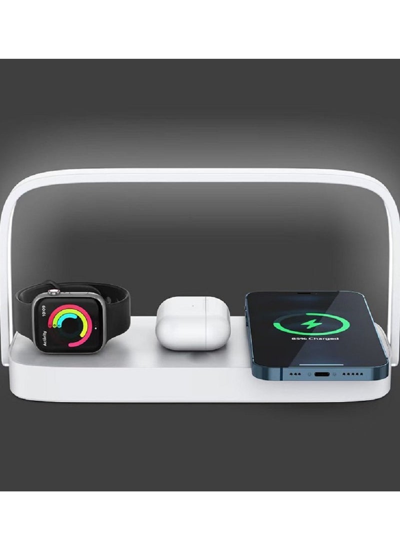 Wireless Charging Bedside Table Lamp, 4 in 1 Bedroom Charging u0026 Reading Night Light - Image 3