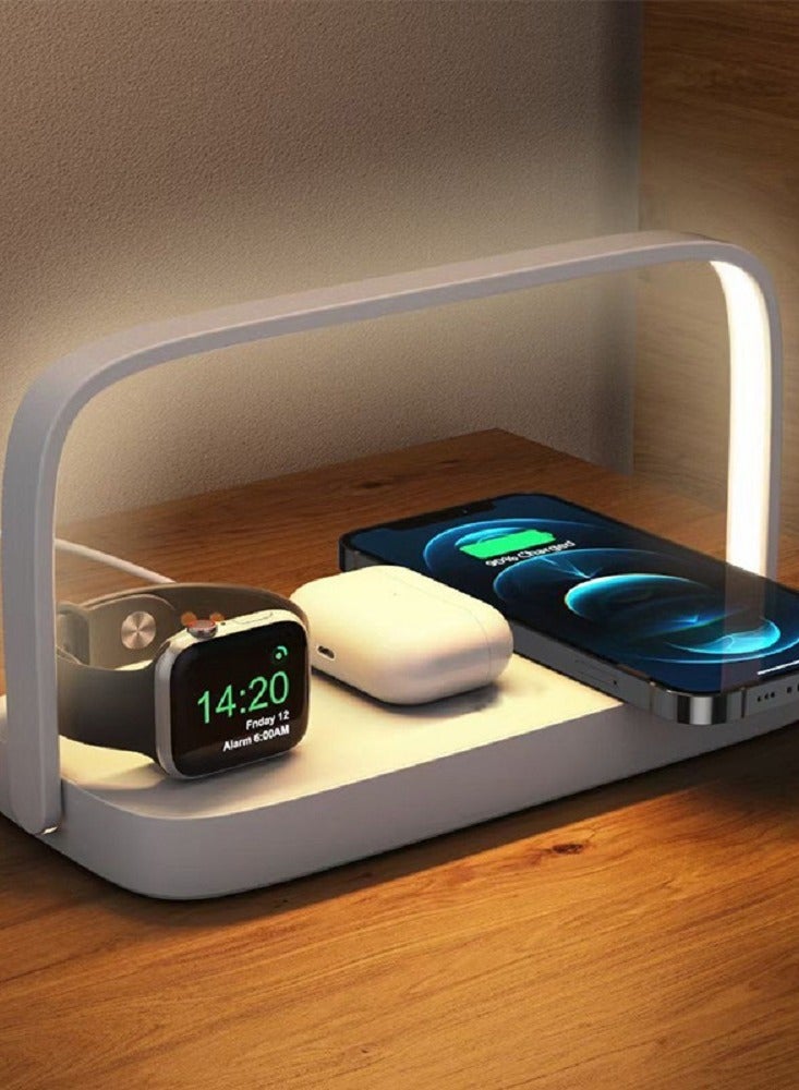 Wireless Charging Bedside Table Lamp, 4 in 1 Bedroom Charging u0026 Reading Night Light - Image 2