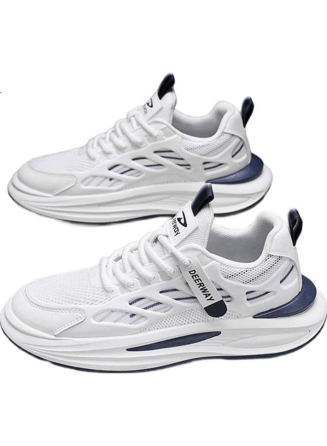 Deerway أحذية رياضية سميكة للرجال أحذية أبيض أزرق مقاس 39 - Image 1