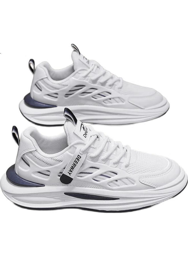 Deerway أحذية رياضية سميكة للرجال أحذية أبيض أزرق مقاس 39 - Image 2