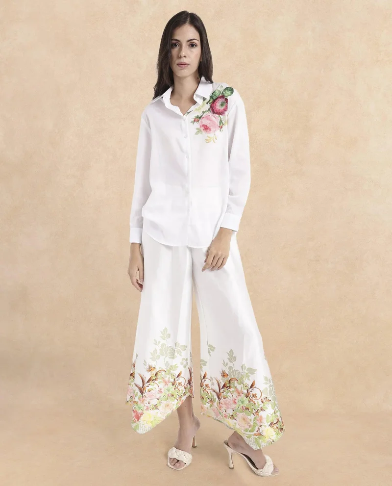 Rareism Women's Floral Sophistication: Formal Shirt