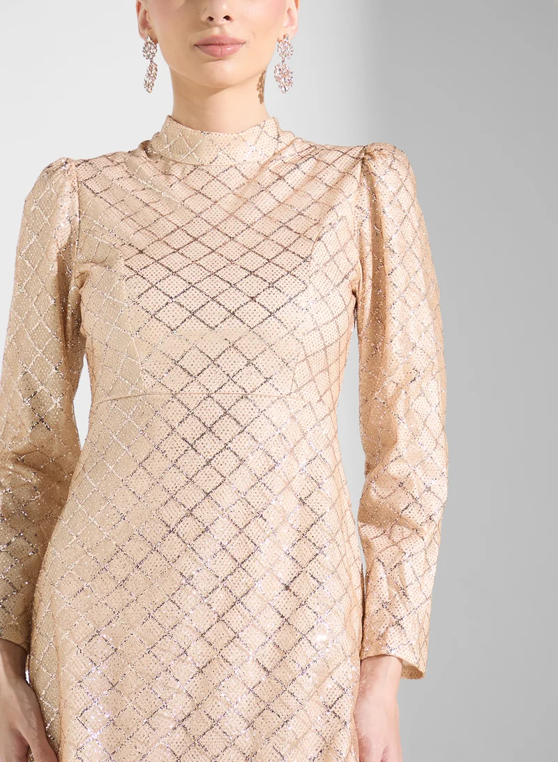 Khizana Sequin Mockneck Dress