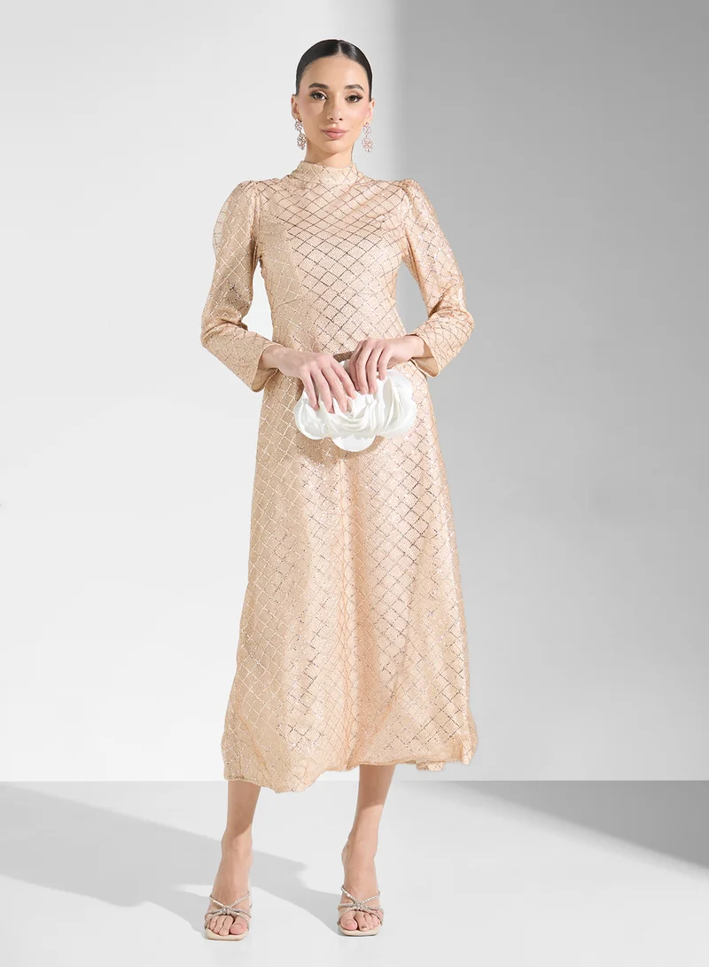 Khizana Sequin Mockneck Dress
