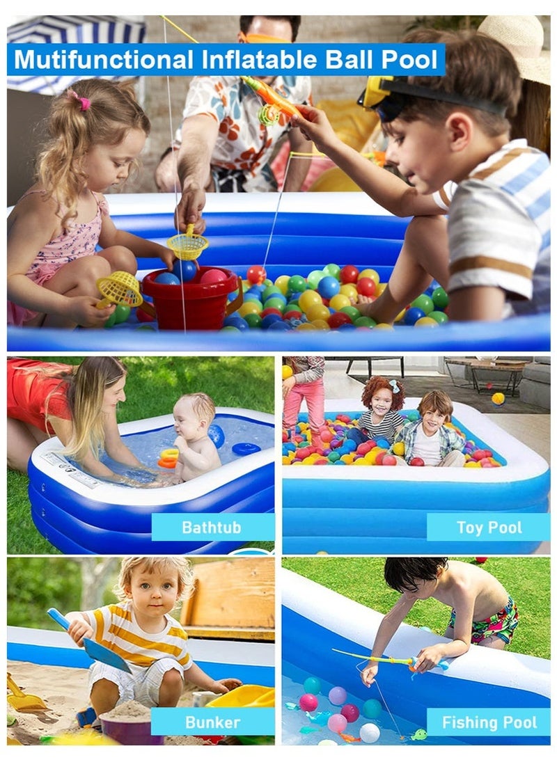 VUCATIN 305x183x56cm Large Family Inflatable Swimming Pool, 3-Layer Rectangle Shape Thickened Durable Family Lounge Pool, Indoor Entertainment and Outdoor Activities Party Toys for Adults and Kids, Suitable for 1-8 People - Image 3