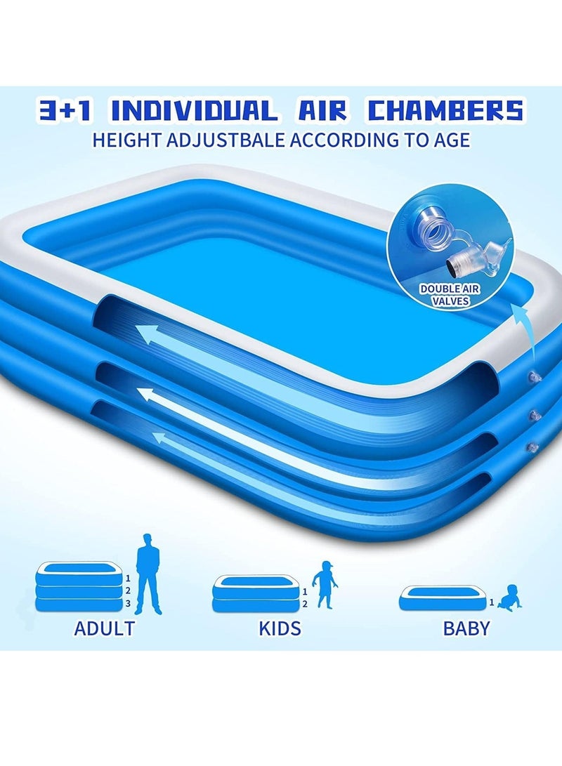 VUCATIN 305x183x56cm Large Family Inflatable Swimming Pool, 3-Layer Rectangle Shape Thickened Durable Family Lounge Pool, Indoor Entertainment and Outdoor Activities Party Toys for Adults and Kids, Suitable for 1-8 People - Image 5