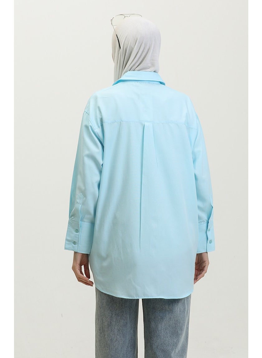 Sefa Merve Pocket Tunic 4805-06 Turquoise  - Image 5